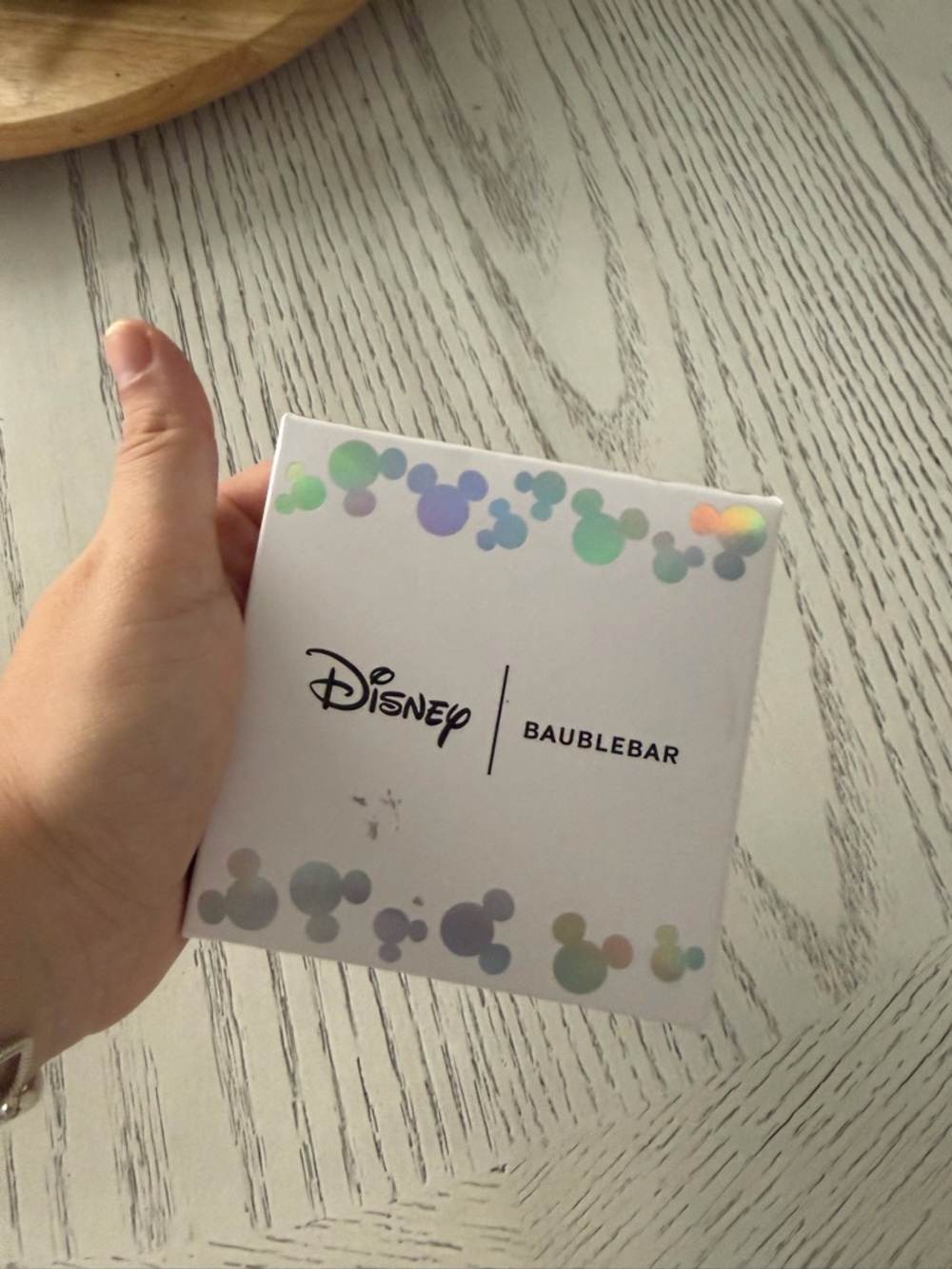 BaubleBar Kids Mickey Stud Earrings in Black, Cream & Blue - Picture 3 of 3